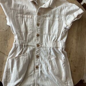 Altar'd State Cream Button-Up Romper